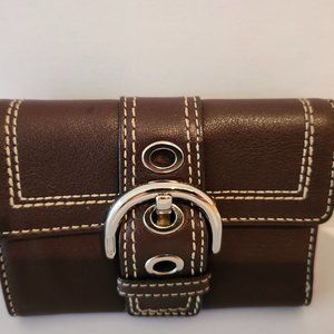 New chocolate brown leather Coach wallet